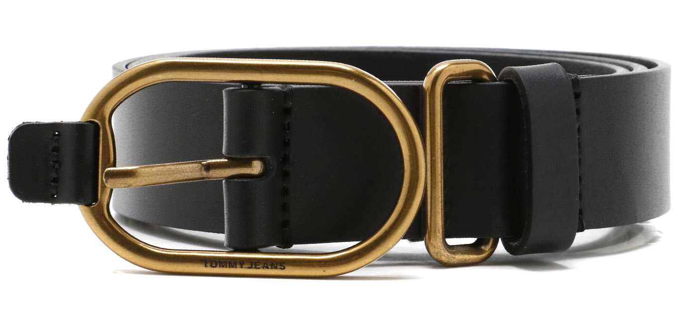 Tommy Jeans Ceinture femme Tjw Luxe Oval Buckle Belt AW0AW10698 Noir